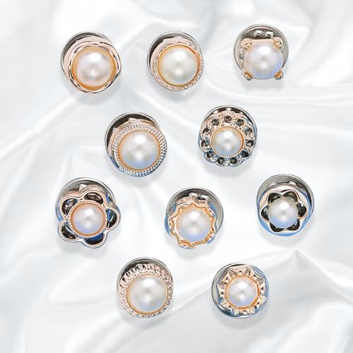 HEAVY DRIVER® 20pcs Brooch Pins for Women - Cover Up Button Pins Instant Button Jeans & Shirt Safety Brooch Enamel Modesty Pins Pearl Brooch Buttons for DIY Clothing Dress Coat - Image 4