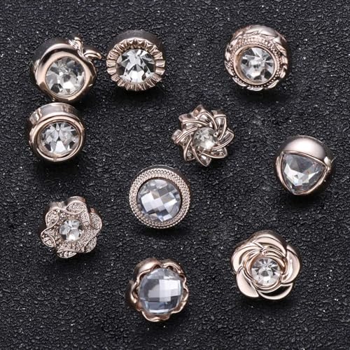 HEAVY DRIVER® 20pcs Brooch Pins for Women - Cover Up Button Pins Instant Button Jeans & Shirt Safety Brooch Enamel Modesty Pins Pearl Brooch Buttons for DIY Clothing Dress Coat - Image 5