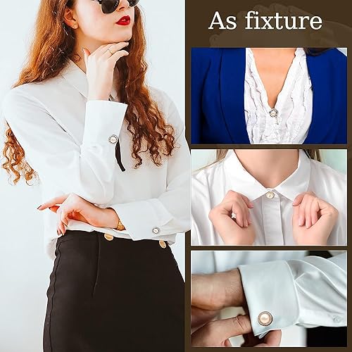 HEAVY DRIVER® 20pcs Brooch Pins for Women - Cover Up Button Pins Instant Button Jeans & Shirt Safety Brooch Enamel Modesty Pins Pearl Brooch Buttons for DIY Clothing Dress Coat - Image 3