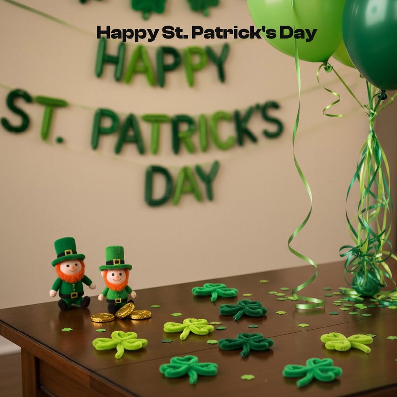 Caydo 200 Pieces Dark Green Pipe Cleaners Craft for St. Patrick's Day Decoration, Fluffy Chenille Stems Bulk for Kids Art Craft Projects, 12 Inch x 6 mm - Image 3