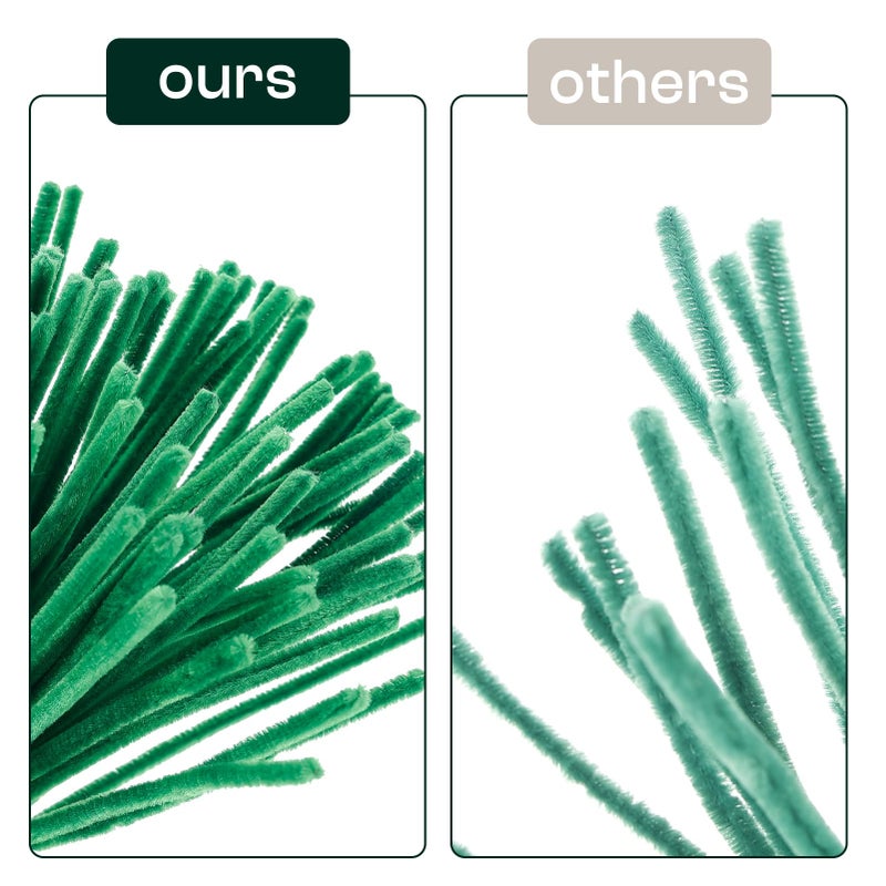 Caydo 200 Pieces Dark Green Pipe Cleaners Craft for St. Patrick's Day Decoration, Fluffy Chenille Stems Bulk for Kids Art Craft Projects, 12 Inch x 6 mm - Image 5