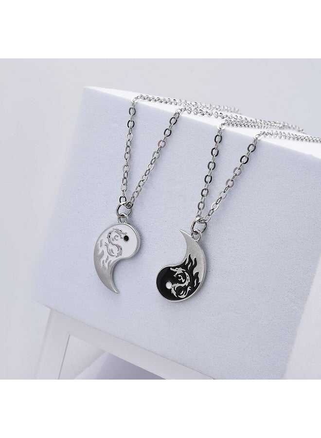 hanreshe Womens Cat Matching Necklaces Best Friend Necklaces Heart Yin Yang Friendship Necklace For 2, Metal Stainless Steel, Amazonite - Image 4