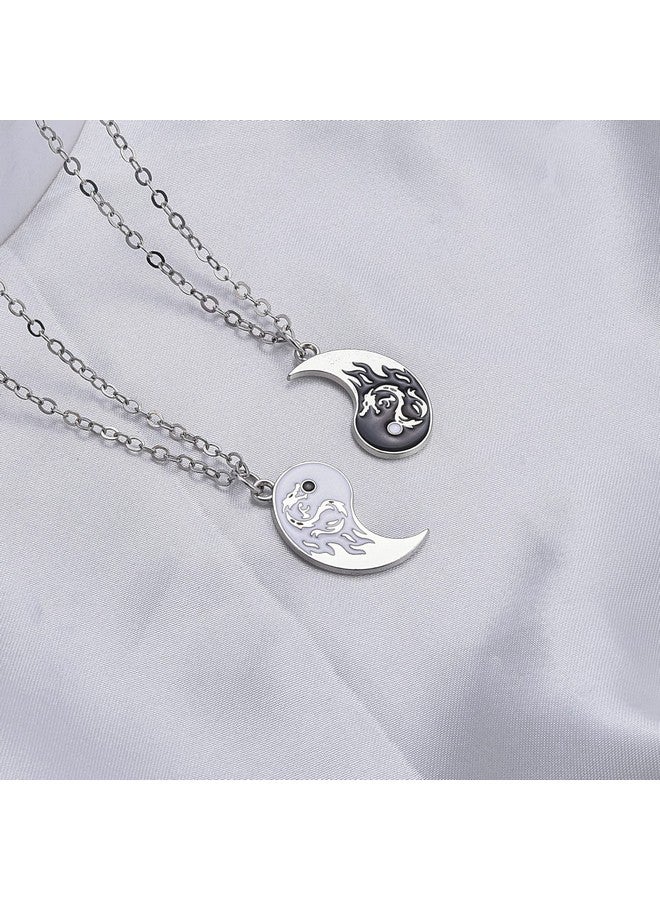 hanreshe Womens Cat Matching Necklaces Best Friend Necklaces Heart Yin Yang Friendship Necklace For 2, Metal Stainless Steel, Amazonite - Image 5