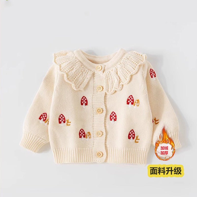 Baby Clothes 2024 Autumn Knitted Baby Girl Super Cute Hundred Days Princess Autumn Sweater Top - Image 1