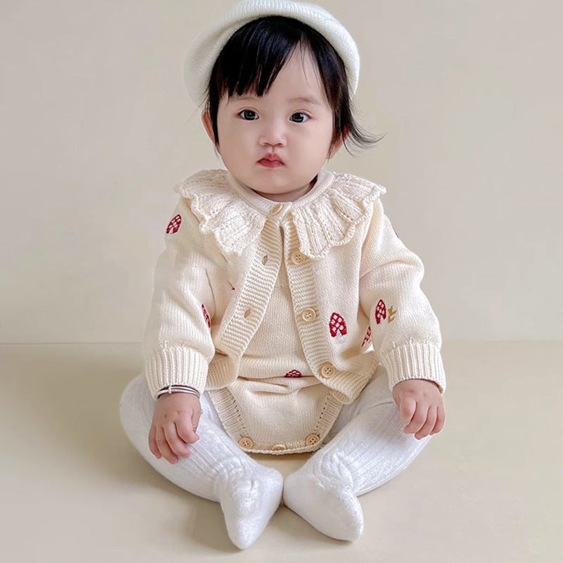 Baby Clothes 2024 Autumn Knitted Baby Girl Super Cute Hundred Days Princess Autumn Sweater Top - Image 4