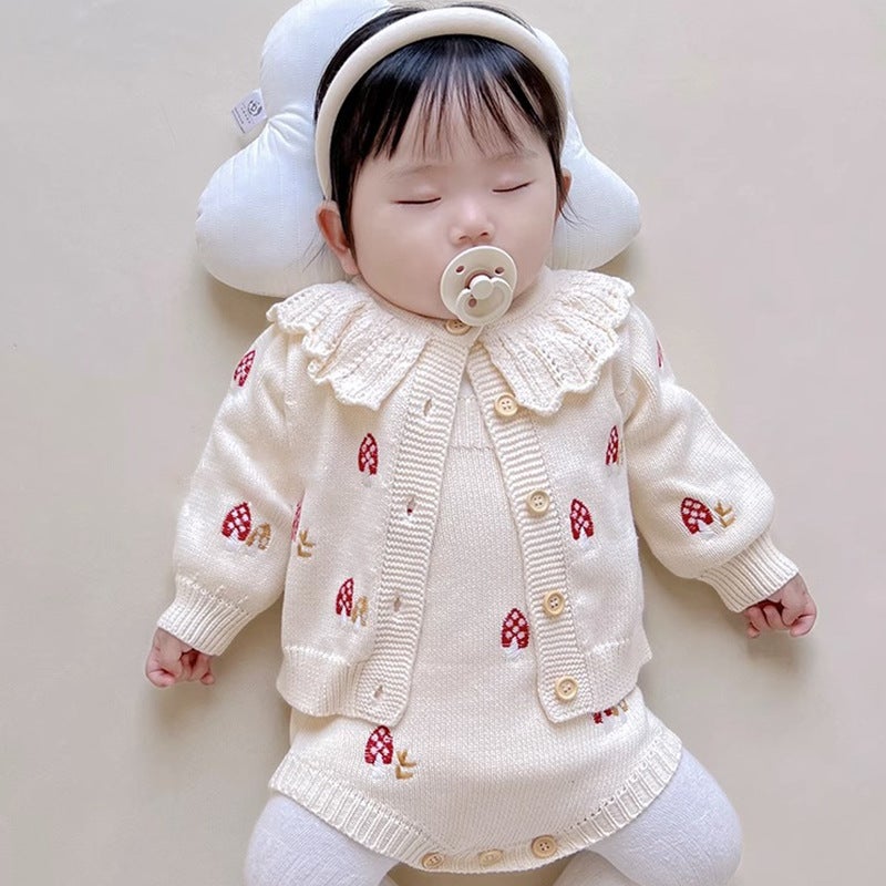 Baby Clothes 2024 Autumn Knitted Baby Girl Super Cute Hundred Days Princess Autumn Sweater Top - Image 2