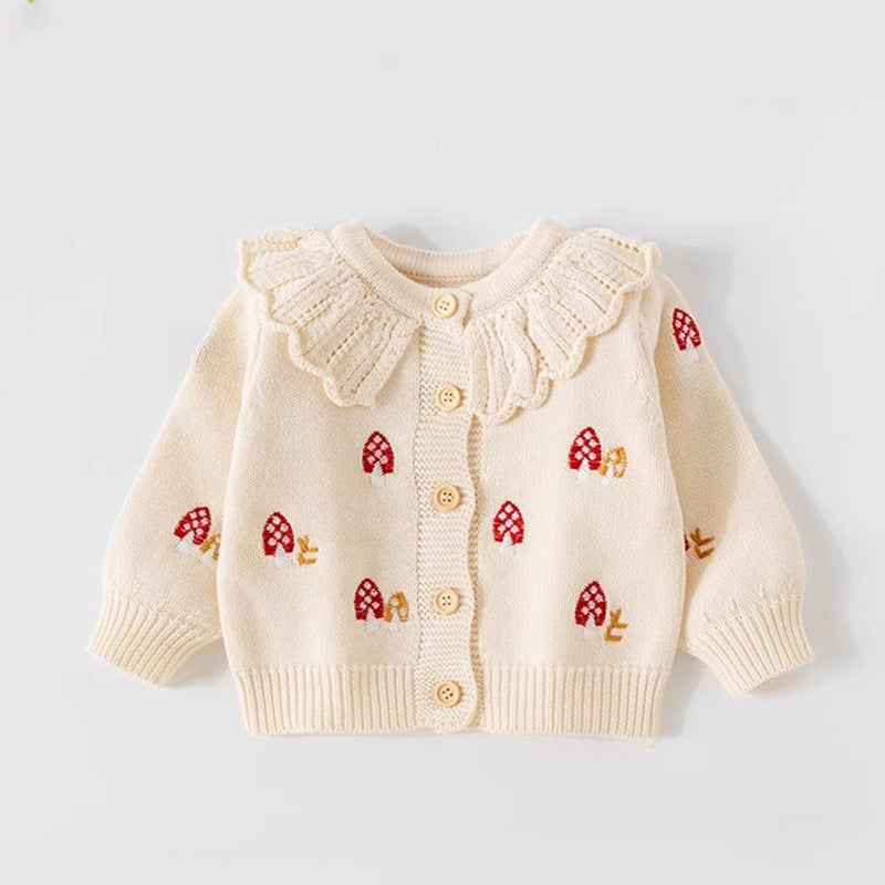 Baby Clothes 2024 Autumn Knitted Baby Girl Super Cute Hundred Days Princess Autumn Sweater Top - Image 5
