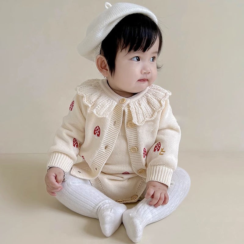 Baby Clothes 2024 Autumn Knitted Baby Girl Super Cute Hundred Days Princess Autumn Sweater Top - Image 3