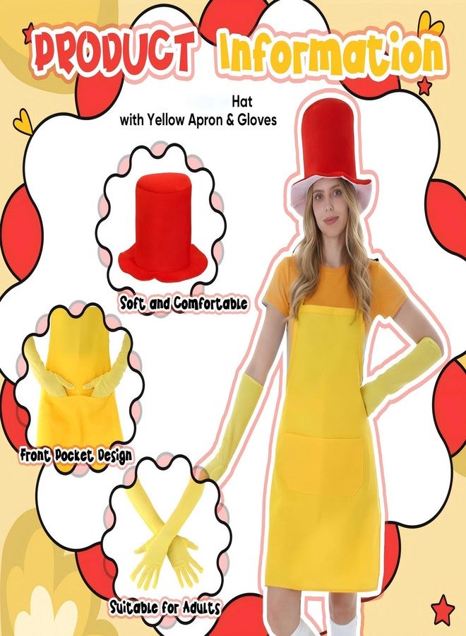 Maiteenly 3 Pcs Book Character Costume Set Includes Red Top Hat Apron Gloves Storybook Character Costumes Accessories for World Book Day Read Across Week Novelty Party Favors - Image 3