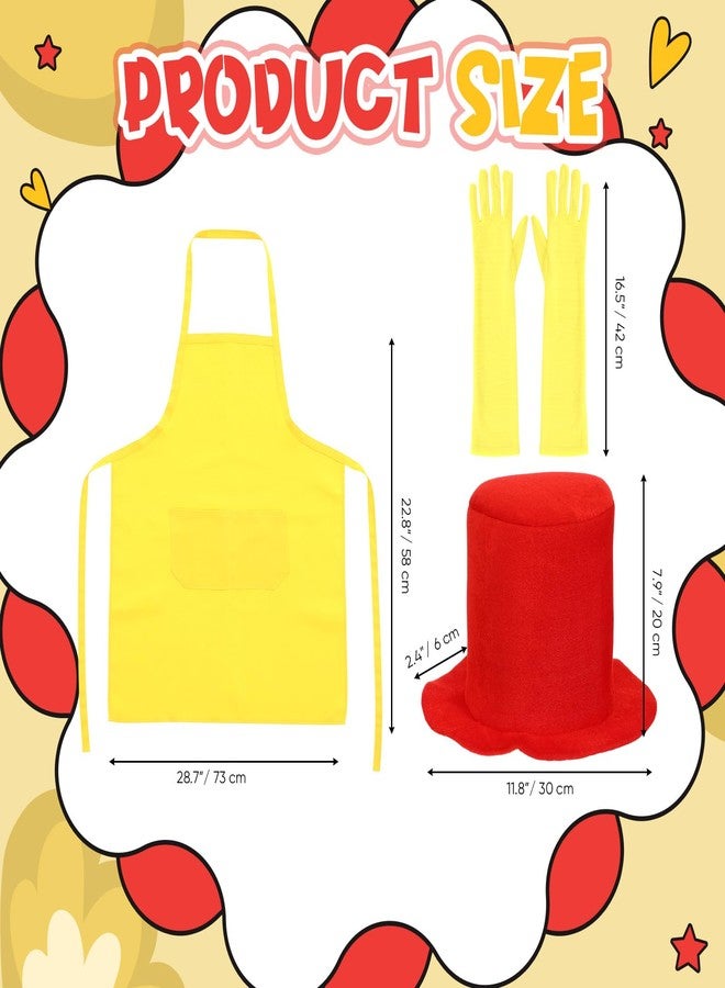 Maiteenly 3 Pcs Book Character Costume Set Includes Red Top Hat Apron Gloves Storybook Character Costumes Accessories for World Book Day Read Across Week Novelty Party Favors - Image 2