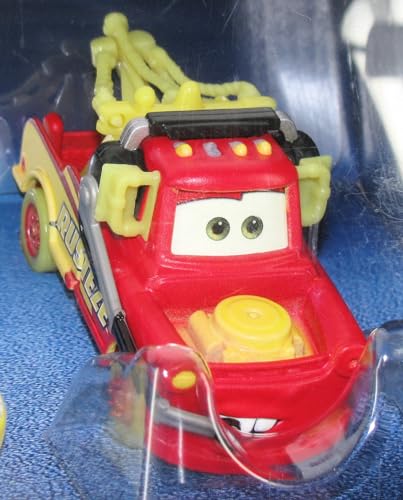 Disney Cars Glow Racers 4-Pack Lightning McQueen, Mater, Cruz Ramirez, & Vinyl Toupee #76 Will Rusch - Image 5