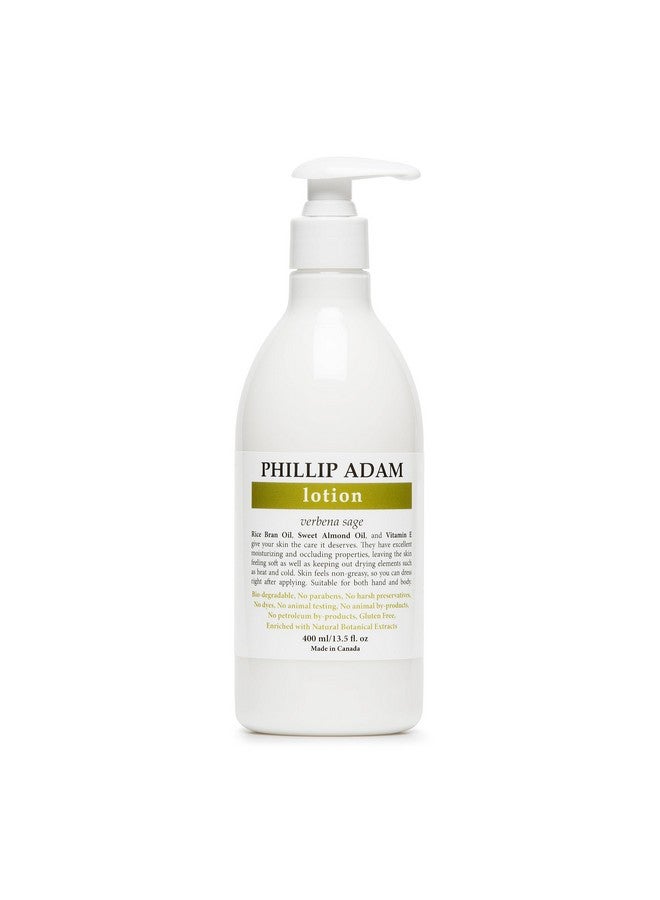 PHILLIP ADAM Verbena Sage Hand And Body Lotion For All Skin Types Nourishing And Moisturizing All Natural Based Ingredients 13.5 Fl Oz