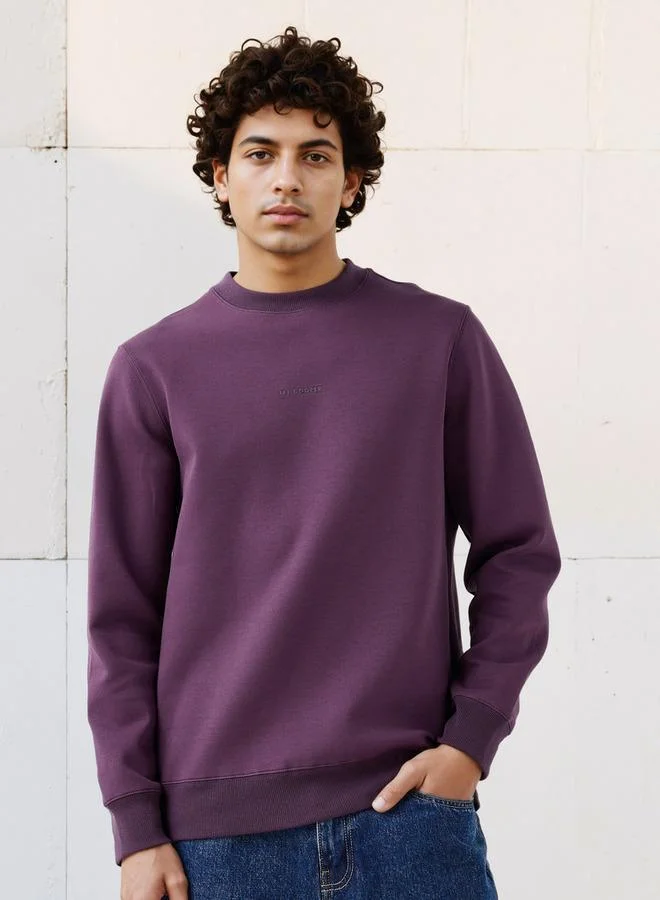 Lee Cooper Men Regular Fit Logo Print Cotton Sweatshirt