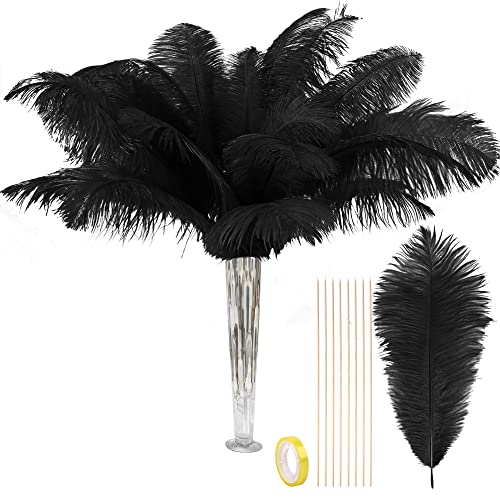 VIJIV Natural White Large Ostrich Feathers Bulk 10 Pieces - Making Kit 28 Inch Long Feathers for Crafts Flowers Vase Home Decorations Wedding Party Centerpiece Floral Arrangement - Image 1