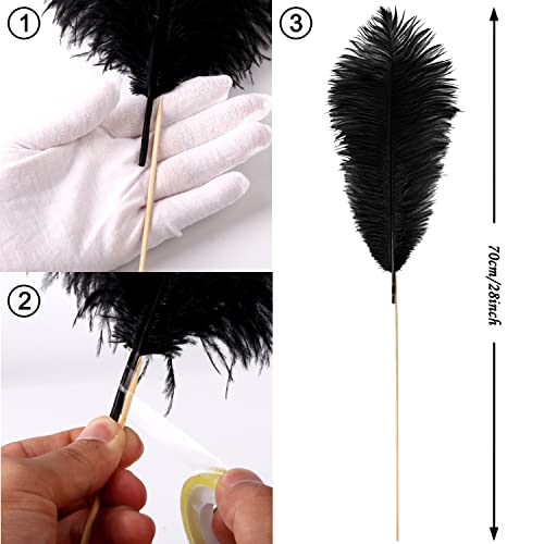 VIJIV Natural White Large Ostrich Feathers Bulk 10 Pieces - Making Kit 28 Inch Long Feathers for Crafts Flowers Vase Home Decorations Wedding Party Centerpiece Floral Arrangement - Image 4