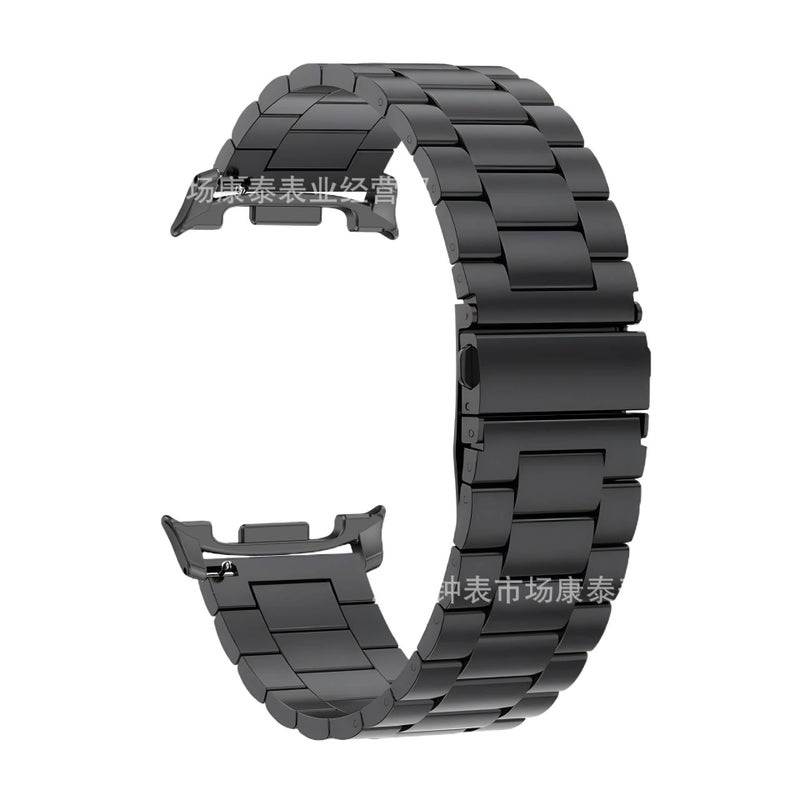 Black Stainless Steel Link Smartwatch Band Compatible with Samsung Galaxy Watch 8 with Adjustable Fit Replacement Strap for Daily Wear - Image 5