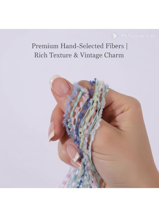 RACIOCK 20 Pcs of 2-Yard Original Art Yarns -Premium Cotton Art Yarn for Jewelry Making, Junk Magazines, Knitting, Crafts, Textile Decorative Yarns, Tassels, Card Making, Mixed Purple Vintage Style - Image 4