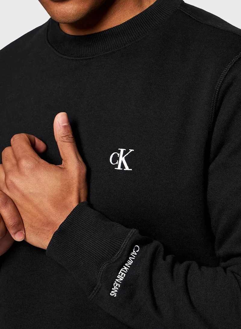 Calvin Klein Jeans Logo Long Sleeve Pullover Sweatshirt