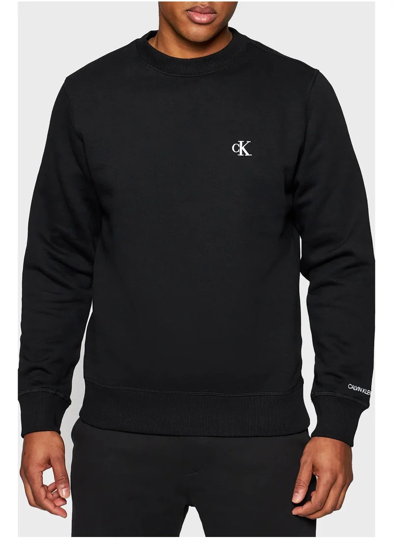 Calvin Klein Jeans Logo Long Sleeve Pullover Sweatshirt