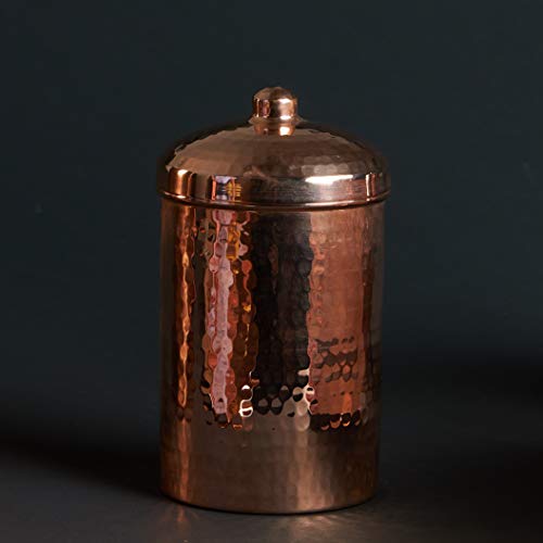 Sertodo Copper Kitchen Canisters Polished 1 Quart Capacity Elegant Functional Storage Hammer Polished for Shine Durability EcoFriendly Recycled Copper Timeless Elegance for Your Kitchen - Image 3
