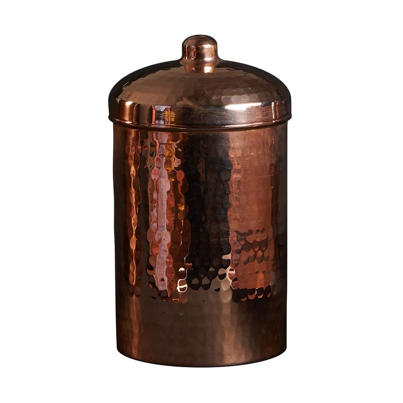 Sertodo Copper Kitchen Canisters Polished 1 Quart Capacity Elegant Functional Storage Hammer Polished for Shine Durability EcoFriendly Recycled Copper Timeless Elegance for Your Kitchen - Image 2