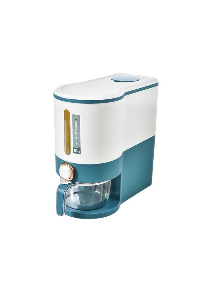 HuHa One Button Press Insect Proof Sealed Moisture Proof Fresh Rice Storage Bin, Size: 5 KG(Blue) - Image 1