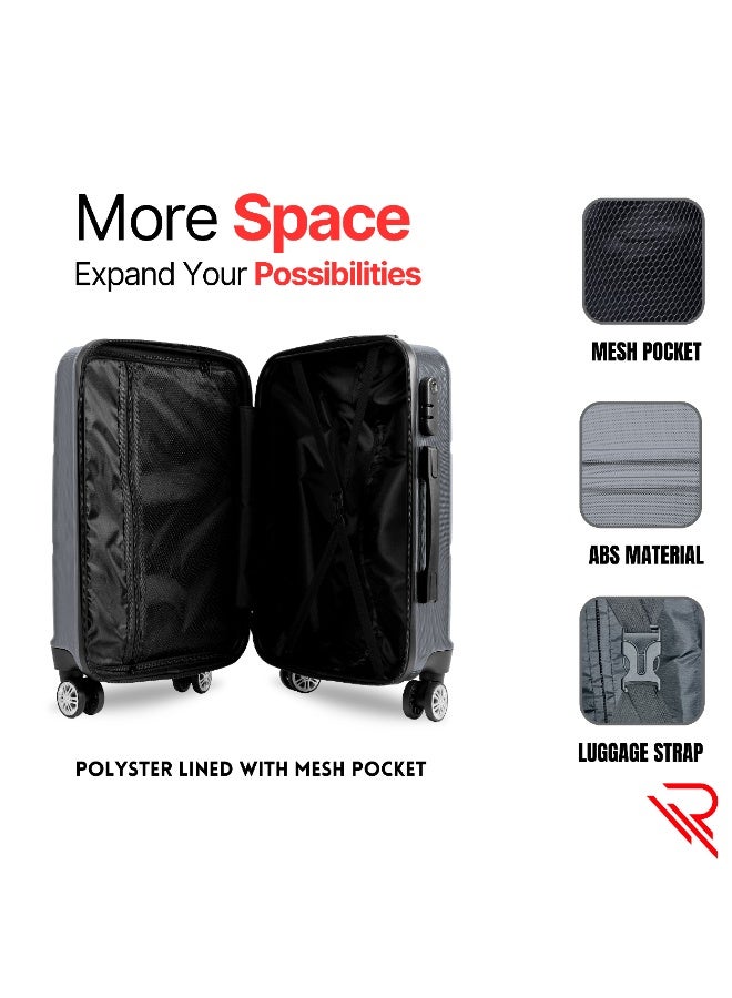 Reflection ABS Cabin Luggage Airline Approved, Lightweight 20 Inch Luggage- 360° Silent Wheels, ABS Hard Suitcase Trolley, Spinner Wheels, Travel Luggage  (20-Inch , D.Grey) - Image 3