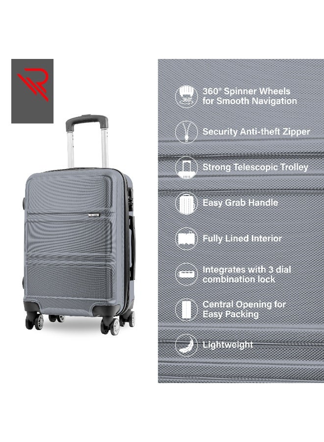 Reflection ABS Cabin Luggage Airline Approved, Lightweight 20 Inch Luggage- 360° Silent Wheels, ABS Hard Suitcase Trolley, Spinner Wheels, Travel Luggage  (20-Inch , D.Grey) - Image 4