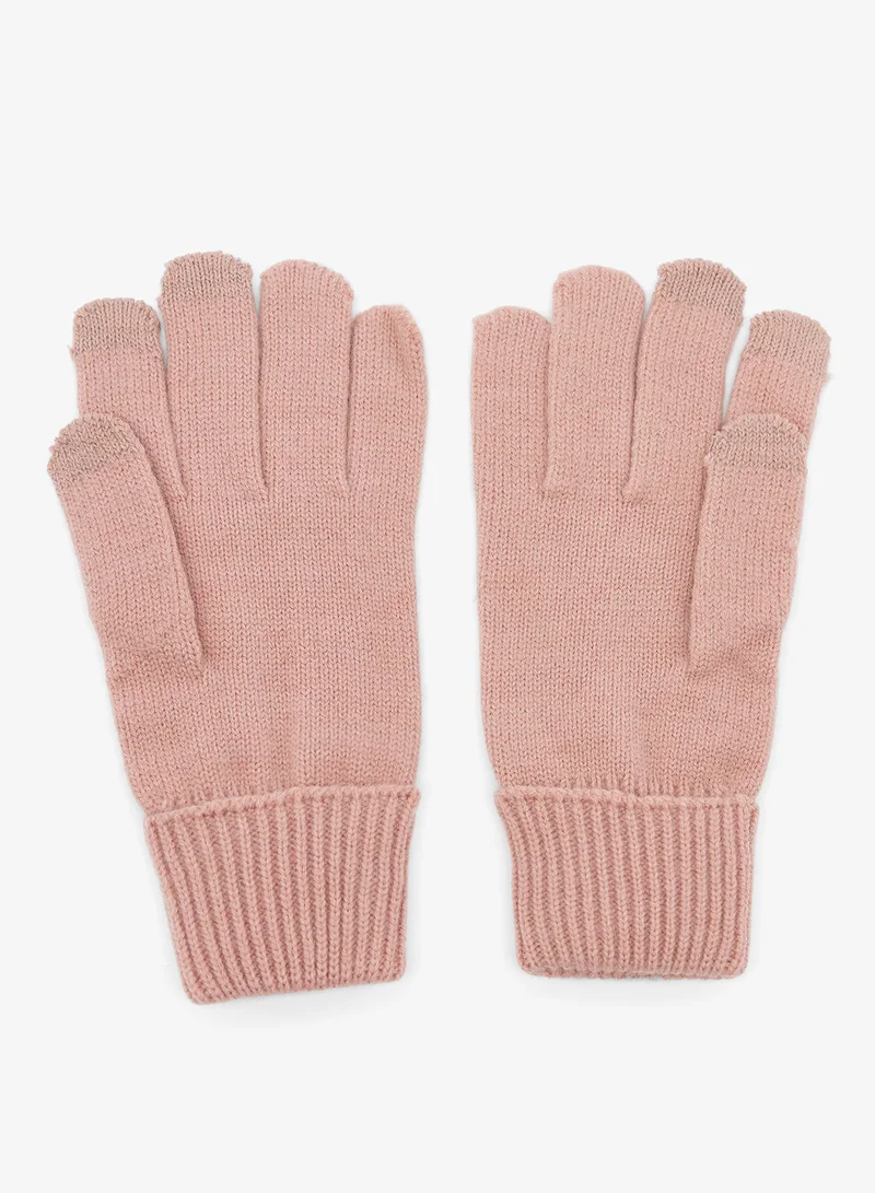 Ginger Textured Knitted Gloves
