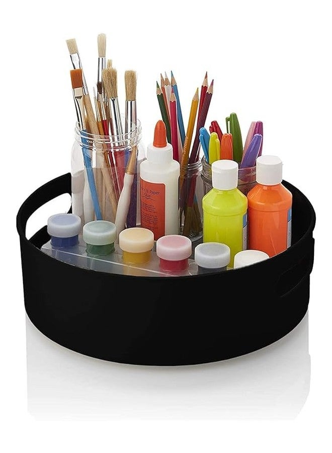 Qitzhaa prime 360° Rotating Organizer Tray Multi- Function Round Rotating Tray/Kitchen Organizer/Cosmetics Organize (Black) (Pack of 1) - Image 5