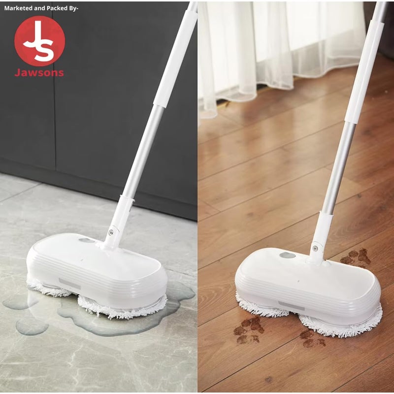 Jawsons Cordless Handheld Wet Floor mop with Adjustable Handle Water Sprayer LED Light and 2 Pairs of Mopping Cloths Floor Types and Windows - Image 2