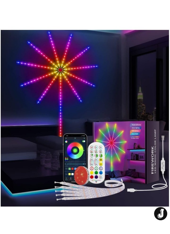 JAJEEK "Smart Firework LED Lights 30cm – Color Changing USB Decor for Bedroom" - Image 1