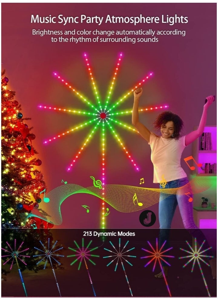JAJEEK "Smart Firework LED Lights 30cm – Color Changing USB Decor for Bedroom" - Image 2