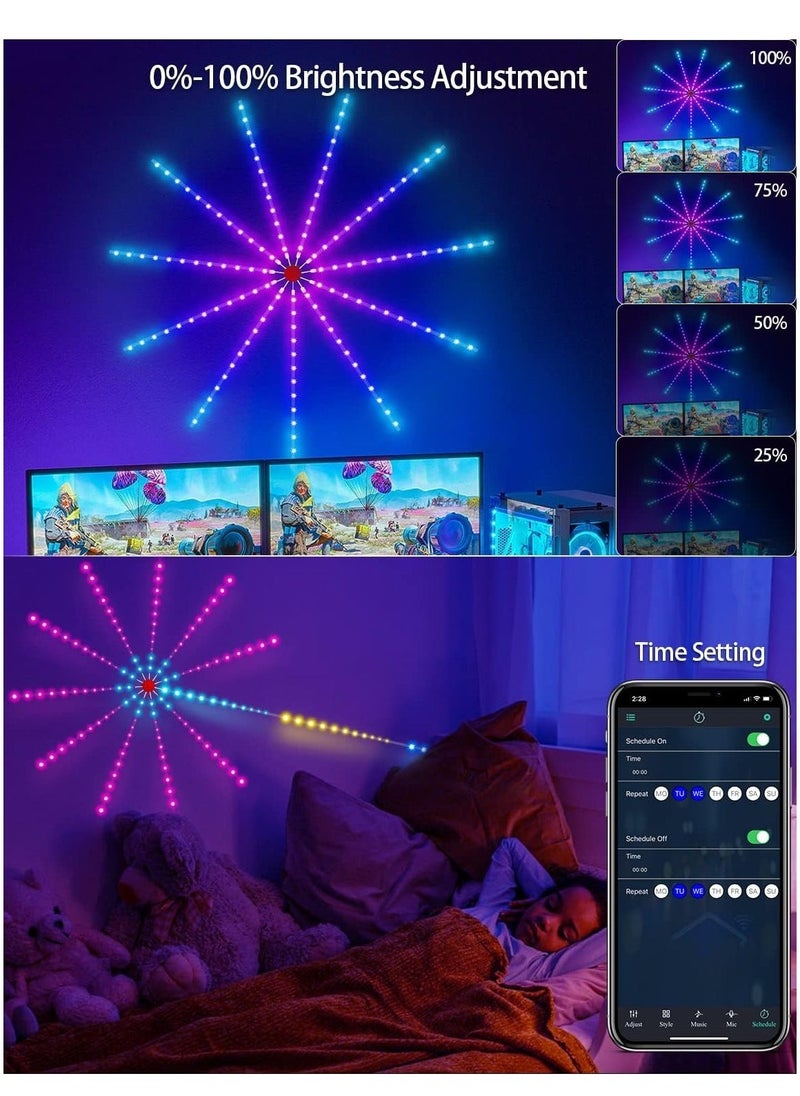 JAJEEK "Smart Firework LED Lights 30cm – Color Changing USB Decor for Bedroom" - Image 4