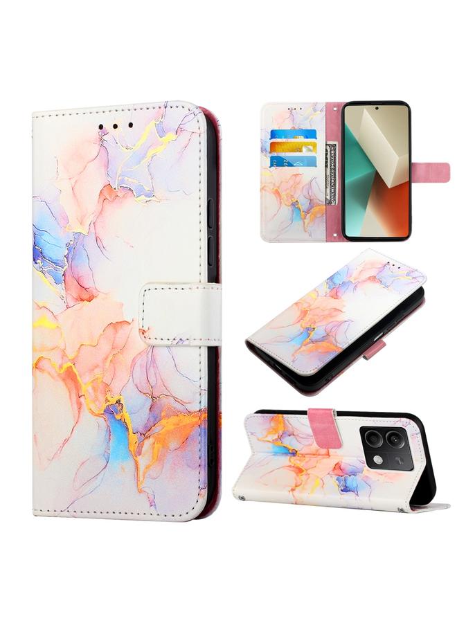 The Bros Case For Xiaomi Redmi Note 13 5G Global PT003 Marble Pattern Flip Leather Phone Case
