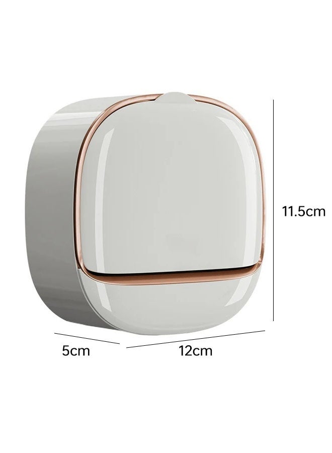 Wall-mounted Soap Dish Holder Waterproof Soap Dish Holder with Drain Tray Without Drilling, Suitable for Bathroom, Bathtub Kitchen Sink - Image 2