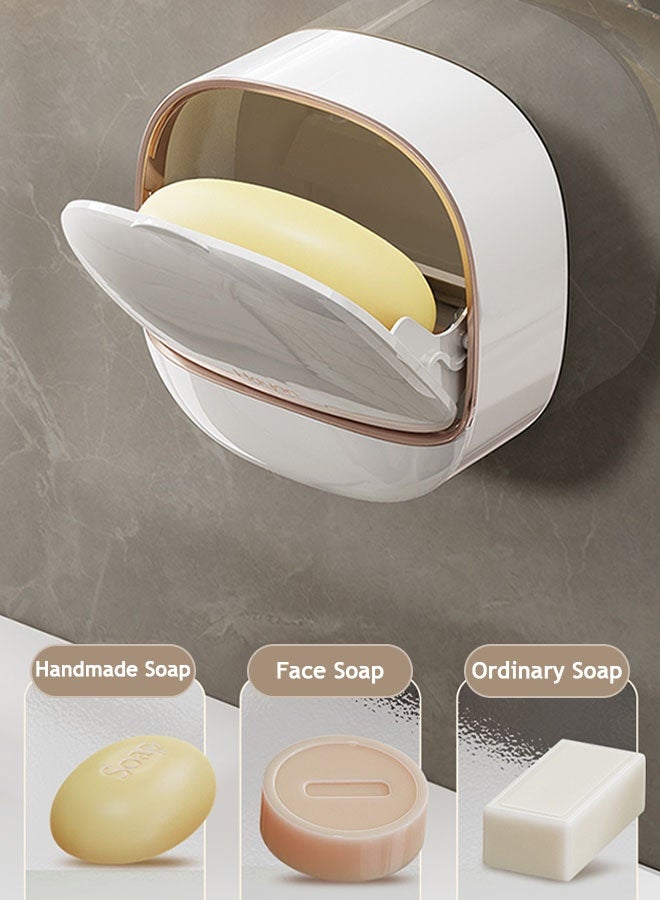 Wall-mounted Soap Dish Holder Waterproof Soap Dish Holder with Drain Tray Without Drilling, Suitable for Bathroom, Bathtub Kitchen Sink - Image 4