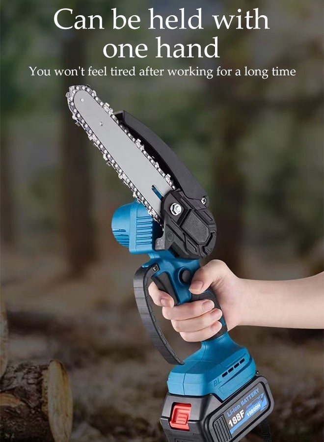 DUNISO 6-inch Mini Cordless Chainsaw，Portable Rechargeable Electric Pruning Saw with Storage Box，Battery Powered Electric Chainsaw with 1 Batteries and 1 Chains，for Wood Cutting, Branch Pruning, and Gardening - Image 3