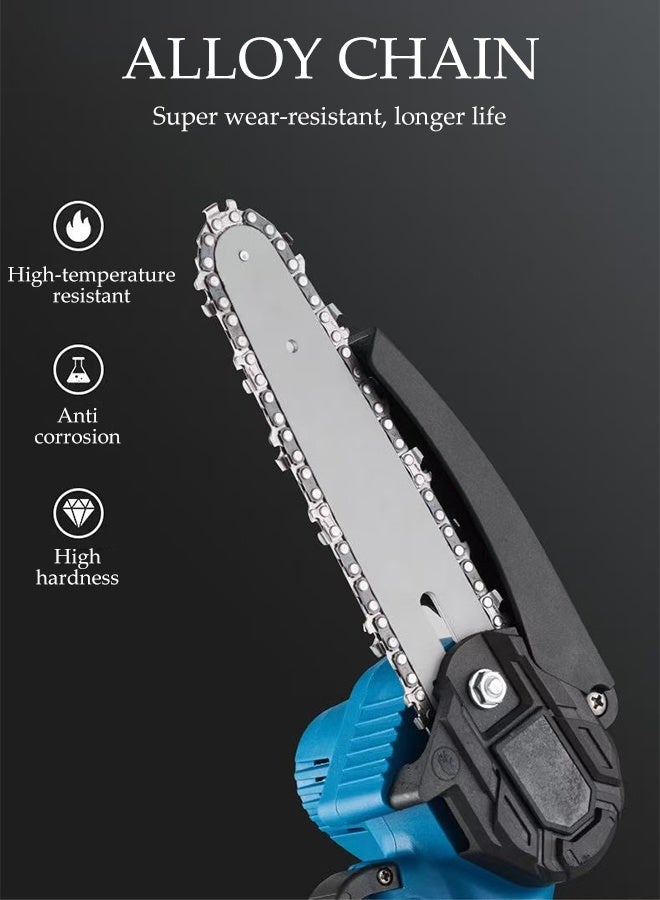 DUNISO 6-inch Mini Cordless Chainsaw，Portable Rechargeable Electric Pruning Saw with Storage Box，Battery Powered Electric Chainsaw with 1 Batteries and 1 Chains，for Wood Cutting, Branch Pruning, and Gardening - Image 5