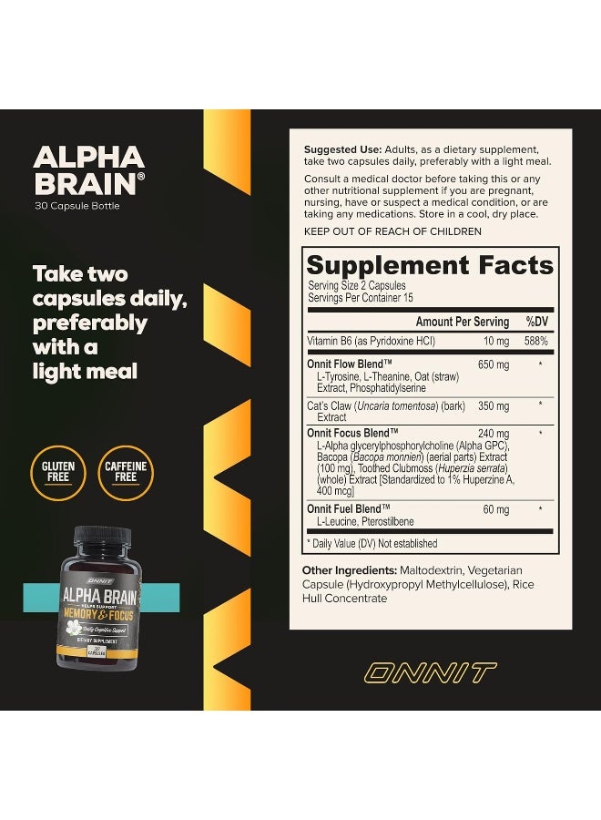 Onnit Alpha Nootropic Brain Booster Supplement (30ct) - Image 3