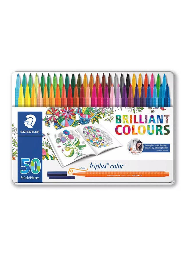 STAEDTLER Triplus Fibre Tip Colors - Set Of 50 Multicolour