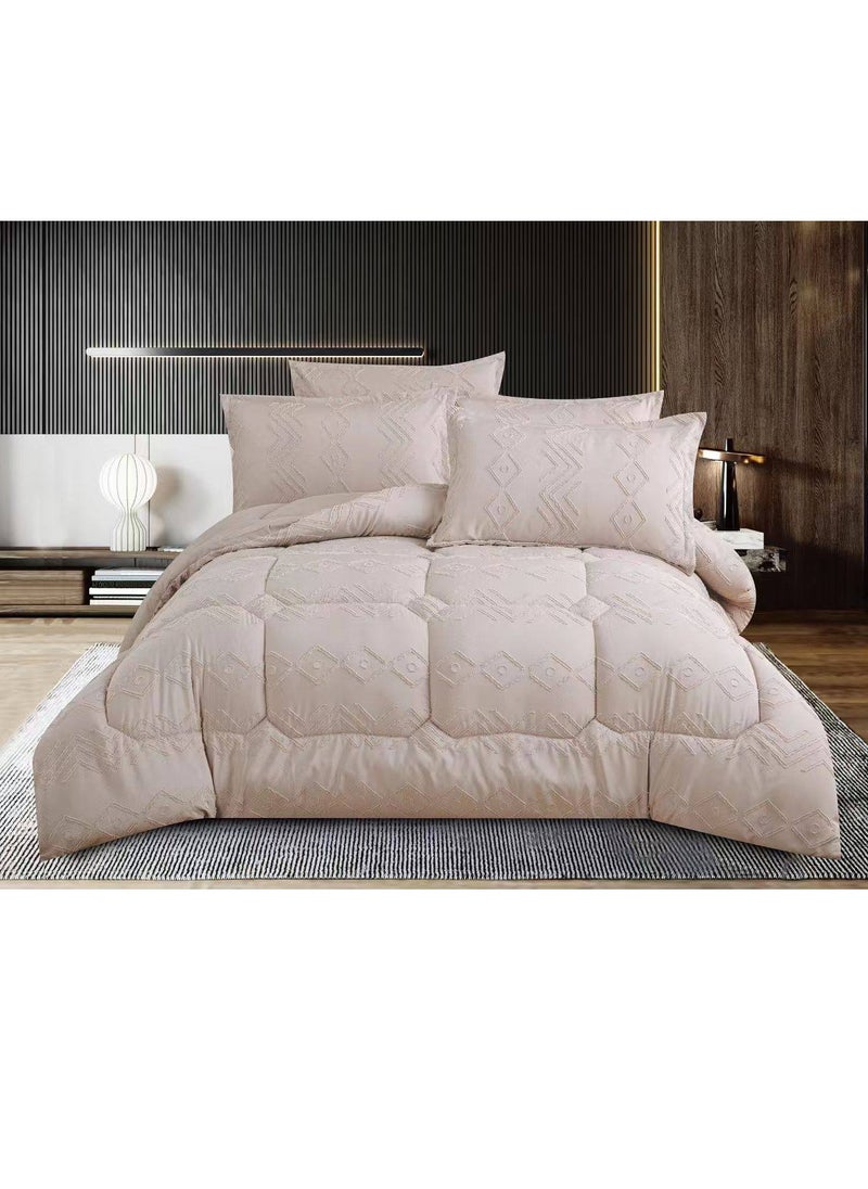 Generic comforter set All Season Bedding King Size-Ultra Soft 100% Microfiber Polyester-Striped ComforterS ets included 1 fixed duvet 1 fitted sheet 4 pillow cover 