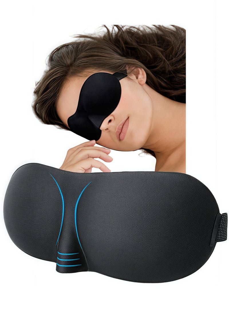 Generic 3D Advanced Sleep Eye Mask Perfect Light Blocking 3D Eye Mask Eye Mask Eye Patch Women Men Children Soft Travel Car Outing Camping Beach - Free Eye Movement - Ergonomic Design - Comfortable Sleep  - Image 1