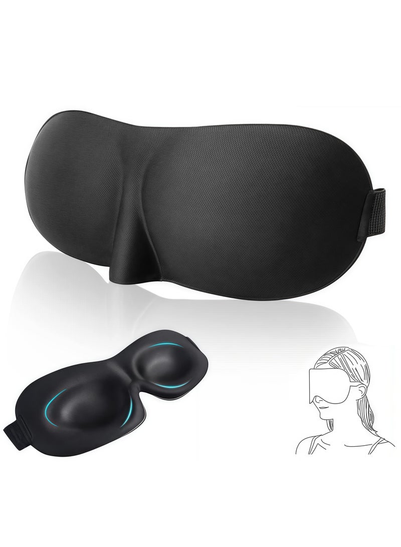 Generic 3D Advanced Sleep Eye Mask Perfect Light Blocking 3D Eye Mask Eye Mask Eye Patch Women Men Children Soft Travel Car Outing Camping Beach - Free Eye Movement - Ergonomic Design - Comfortable Sleep  - Image 1