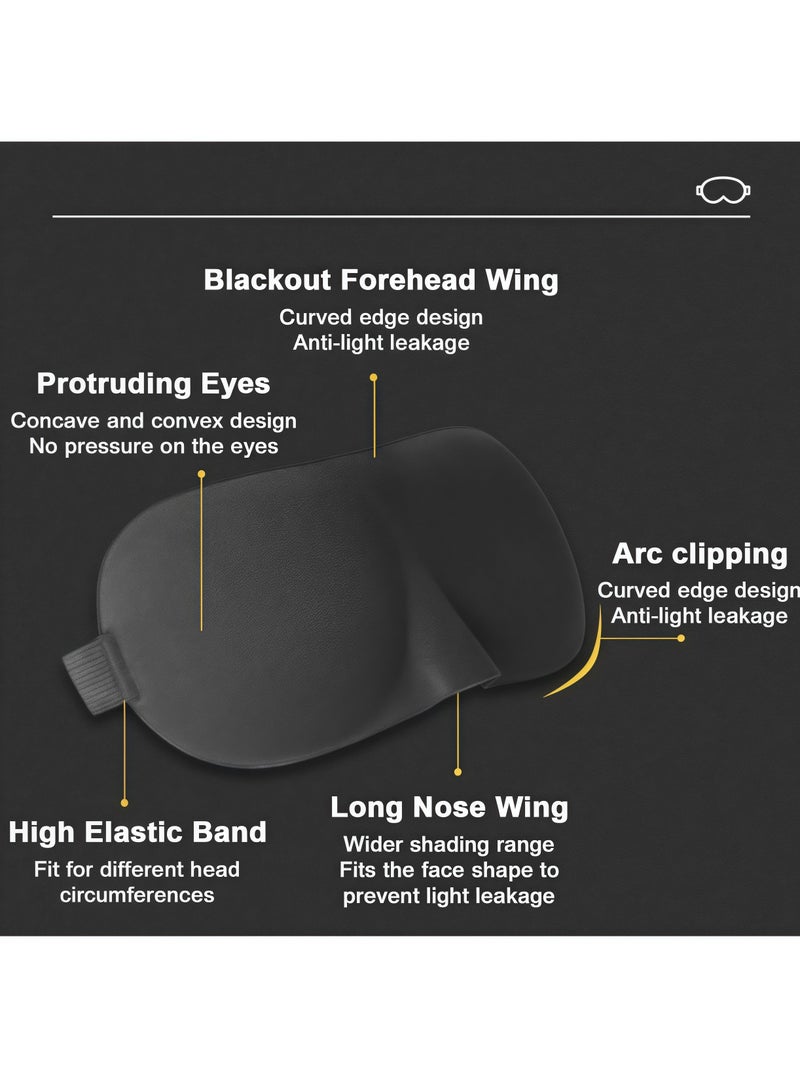 Generic 3D Advanced Sleep Eye Mask Perfect Light Blocking 3D Eye Mask Eye Mask Eye Patch Women Men Children Soft Travel Car Outing Camping Beach - Free Eye Movement - Ergonomic Design - Comfortable Sleep  - Image 4