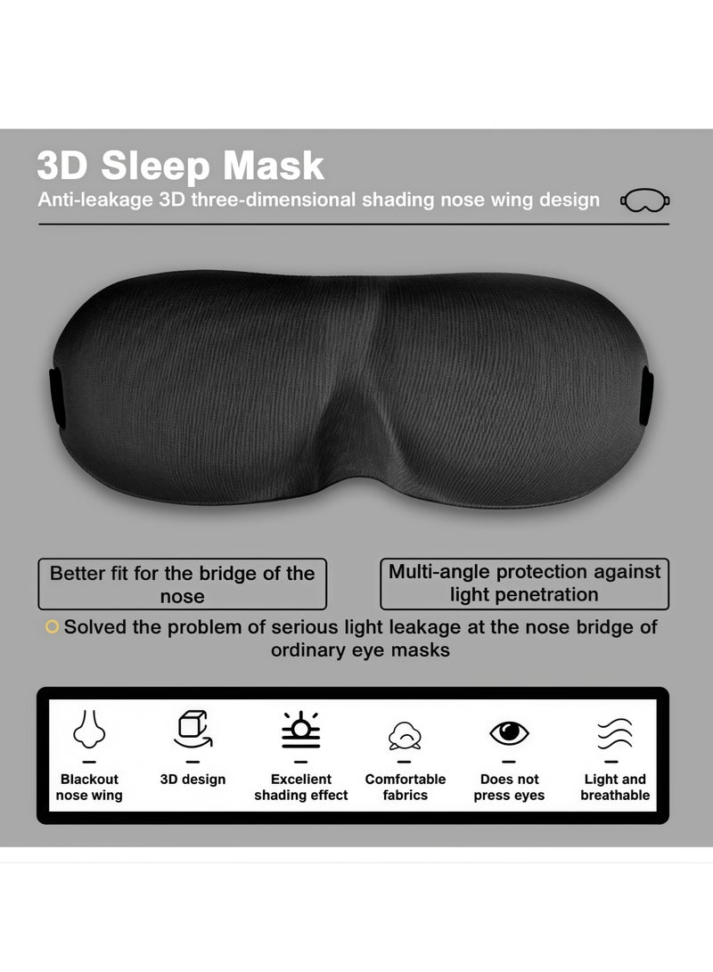 Generic 3D Advanced Sleep Eye Mask Perfect Light Blocking 3D Eye Mask Eye Mask Eye Patch Women Men Children Soft Travel Car Outing Camping Beach - Free Eye Movement - Ergonomic Design - Comfortable Sleep  - Image 5