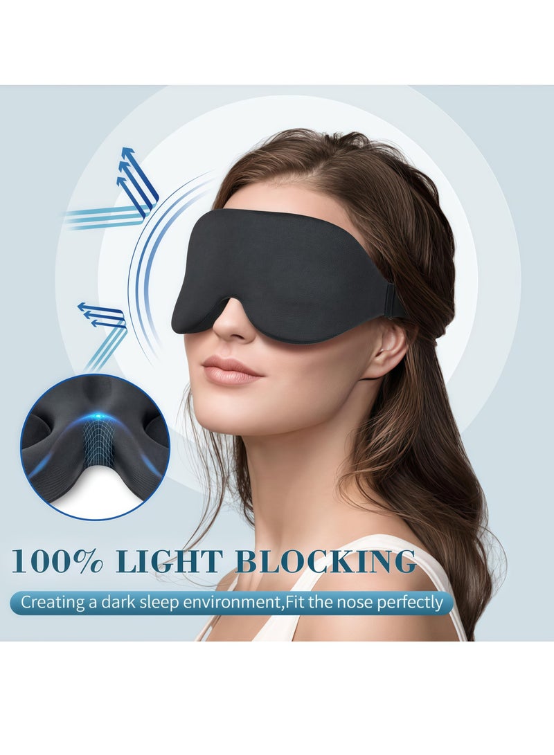 3D Advanced Sleep Eye Mask Perfect Light Blocking 3D Eye Mask Eye Mask Eye Patch Women Men Children Soft Travel Car Outing Camping Beach - Free Eye Movement - Ergonomic Design - Comfortable Sleep - Image 2