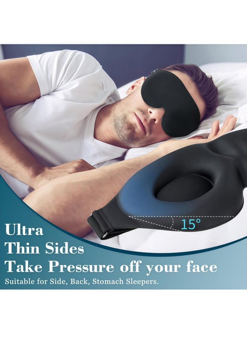 3D Advanced Sleep Eye Mask Perfect Light Blocking 3D Eye Mask Eye Mask Eye Patch Women Men Children Soft Travel Car Outing Camping Beach - Free Eye Movement - Ergonomic Design - Comfortable Sleep - Image 3