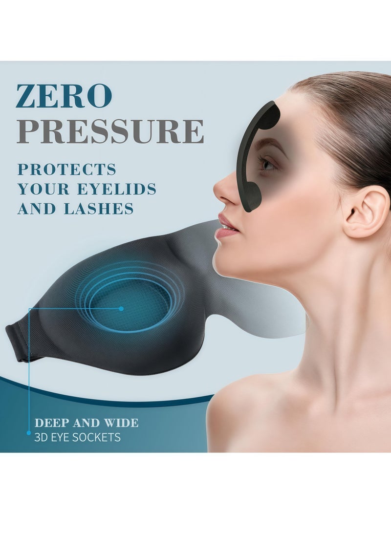 3D Advanced Sleep Eye Mask Perfect Light Blocking 3D Eye Mask Eye Mask Eye Patch Women Men Children Soft Travel Car Outing Camping Beach - Free Eye Movement - Ergonomic Design - Comfortable Sleep - Image 4