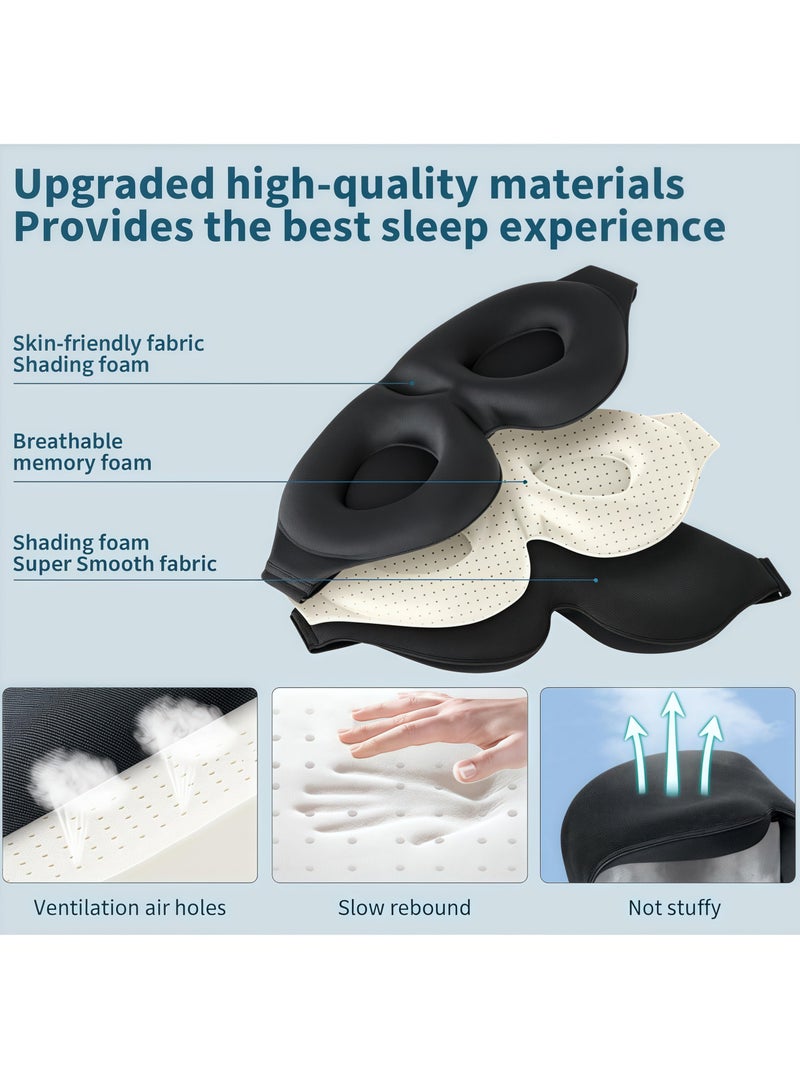 3D Advanced Sleep Eye Mask Perfect Light Blocking 3D Eye Mask Eye Mask Eye Patch Women Men Children Soft Travel Car Outing Camping Beach - Free Eye Movement - Ergonomic Design - Comfortable Sleep - Image 5